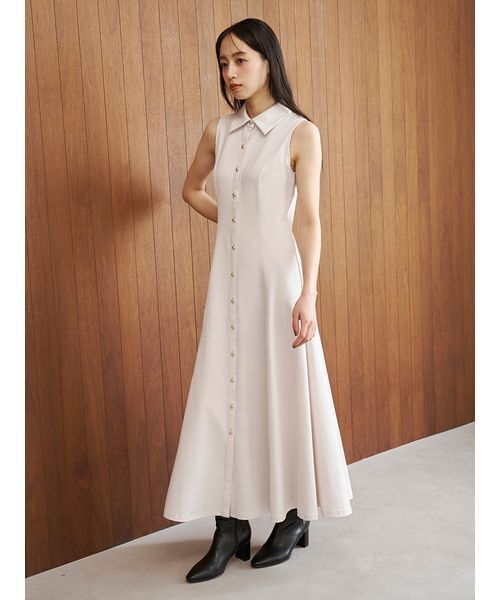 SNIDEL（スナイデル）の「フロントボタンカットソーワンピース（ワンピース・レディース・ライトベージュ/マルチ/ダークブラウン・0/1）」の8枚目の写真