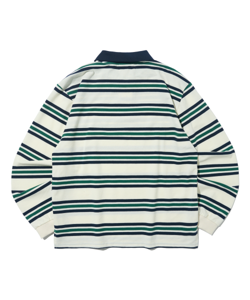 TAILOR STUDIO（テーラースタジオ）の「マルチストライプカラーTシャツ（アイボリー/グリーン）（ポロシャツ・レディース・その他・FREE）」の6枚目の写真