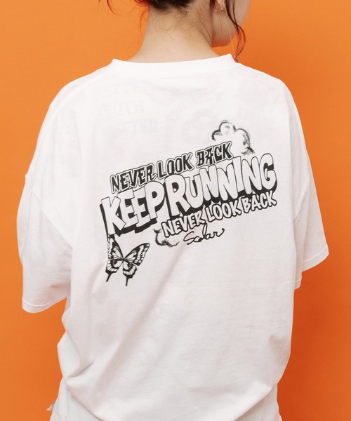 ScoLar(スカラー)の「ScoLar(スカラー) ダークメルヘン柄Tシャツ(Tシャツ/カットソー・レディース・ブラック/ネイビー/グリーン/オフホワイト・MEDIUM)」の11枚目の写真