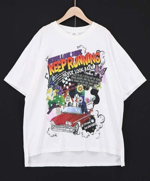 ScoLar(スカラー)の「ScoLar(スカラー) ダークメルヘン柄Tシャツ(Tシャツ/カットソー・レディース・ブラック/ネイビー/グリーン/オフホワイト・MEDIUM)」の12枚目の写真