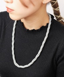 Chick（チック）の「【es】24inch Triple 4mmガラスパールネックレス（ネックレス）」