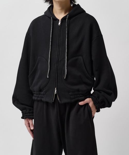 SHINYAKOZUKA(シンヤコヅカ)の「home old style zip hoodie(パーカー・メンズ・チャコールグレー/ブラック・MEDIUM/SMALL)」の2枚目の写真