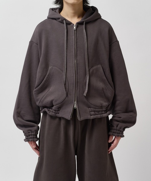 SHINYAKOZUKA(シンヤコヅカ)の「home old style zip hoodie(パーカー・メンズ・チャコールグレー/ブラック・MEDIUM/SMALL)」の14枚目の写真