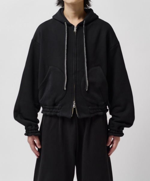 SHINYAKOZUKA(シンヤコヅカ)の「home old style zip hoodie(パーカー・メンズ・チャコールグレー/ブラック・MEDIUM/SMALL)」の3枚目の写真
