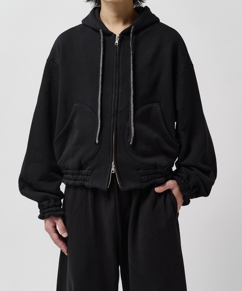 SHINYAKOZUKA(シンヤコヅカ)の「home old style zip hoodie(パーカー・メンズ・チャコールグレー/ブラック・MEDIUM/SMALL)」の5枚目の写真