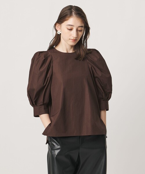 UNITED ARROWS(ユナイテッドアローズ)の「5分袖 コットン パプ ブラウス(シャツ/ブラウス・レディース・ダークブラウン/その他1・FREE)」の1枚目の写真