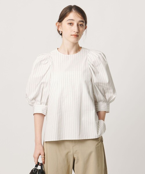 UNITED ARROWS(ユナイテッドアローズ)の「5分袖 コットン パプ ブラウス(シャツ/ブラウス・レディース・ダークブラウン/その他1・FREE)」の2枚目の写真