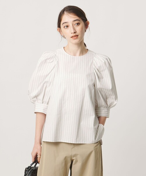 UNITED ARROWS(ユナイテッドアローズ)の「5分袖 コットン パプ ブラウス(シャツ/ブラウス・レディース・ダークブラウン/その他1・FREE)」の6枚目の写真