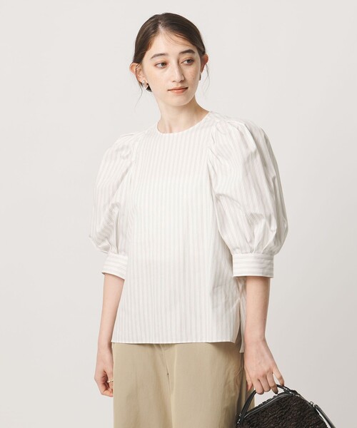 UNITED ARROWS(ユナイテッドアローズ)の「5分袖 コットン パプ ブラウス(シャツ/ブラウス・レディース・ダークブラウン/その他1・FREE)」の7枚目の写真