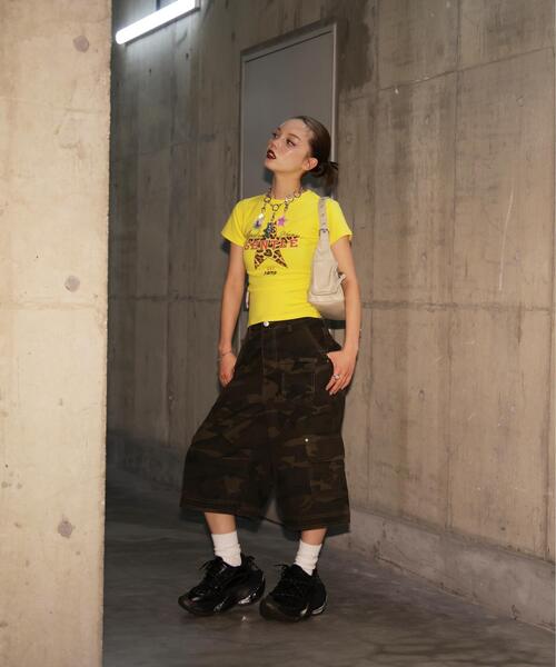 L.H.P(エルエイチピー)の「MAVYTH/メヴィス/CAMO CARGO SHORTS(カーゴパンツ・レディース・オリーブ系1・L/M)」の5枚目の写真