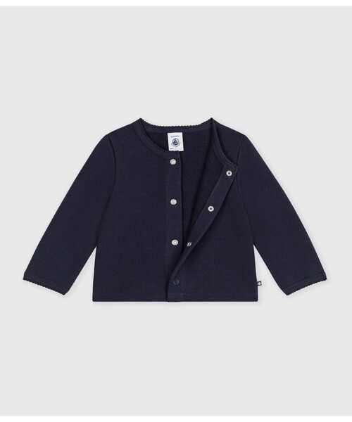 PETIT BATEAU(プチバトー)の「ポワンココットカーディガン(カーディガン/ボレロ・キッズ・ネイビー・18MONTH/12MONTH/24MONTH/36MONTH)」の2枚目の写真