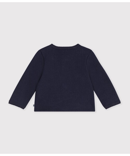 PETIT BATEAU(プチバトー)の「ポワンココットカーディガン(カーディガン/ボレロ・キッズ・ネイビー・18MONTH/12MONTH/24MONTH/36MONTH)」の3枚目の写真