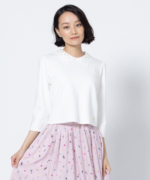 TOCCA(トッカ)の「DOT COLLAR TOPS カットソー(Tシャツ/カットソー・レディース・アイボリー系/ブラック系・MEDIUM/SMALL)」の7枚目の写真