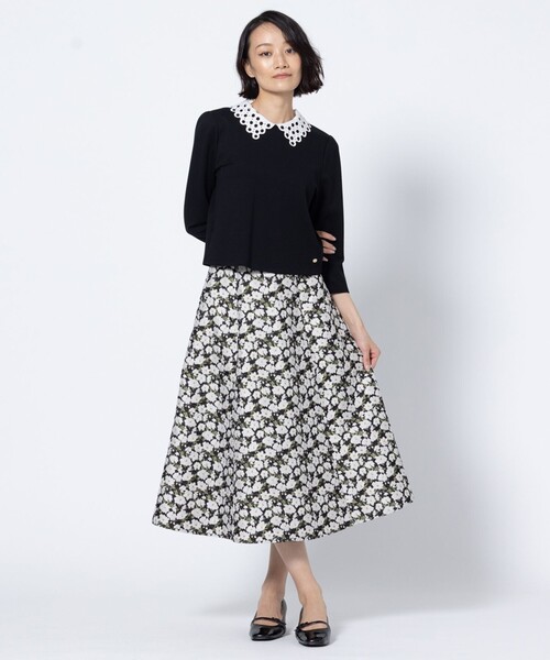 TOCCA(トッカ)の「DOT COLLAR TOPS カットソー(Tシャツ/カットソー・レディース・アイボリー系/ブラック系・MEDIUM/SMALL)」の8枚目の写真