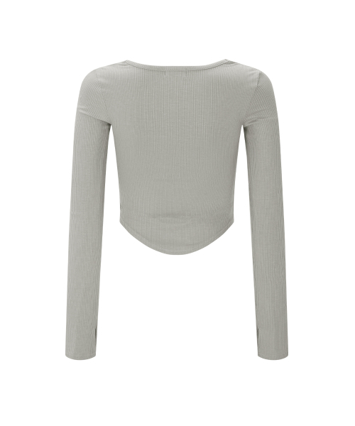 PLEASENOFOLLOW(プリーズノーフォロー)の「26SS Barbie Squareneck Long Sleeve Top (Mocha Grey)(Tシャツ/カットソー・レディース・その他・FREE)」の3枚目の写真