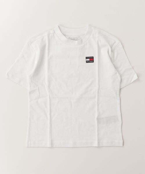 TOMMY HILFIGER(トミーヒルフィガー)の「KIDS フラッグヘリテージアーカイブTシャツ(Tシャツ/カットソー・キッズ・ホワイト/ネイビー・160cm/150cm/140cm/115cm/90cm/80cm/130cm/100cm)」の1枚目の写真