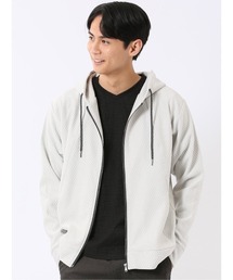m.f.editorial（エムエフエディトリアル）の「フルジップ パーカー メンズ 長袖 ストレッチ ハニカム ジャガード フーディー（パーカー）」