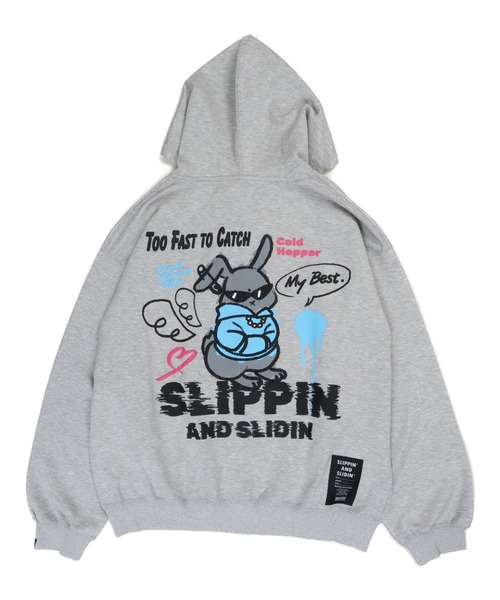 Ha-Li-C STORE(ハリックストア)の「ウサギ ラクガキジップパーカー(パーカー・メンズ・ピンク系その他/ライトグレー/ブラック・MEDIUM/LARGE/X-LARGE)」の3枚目の写真