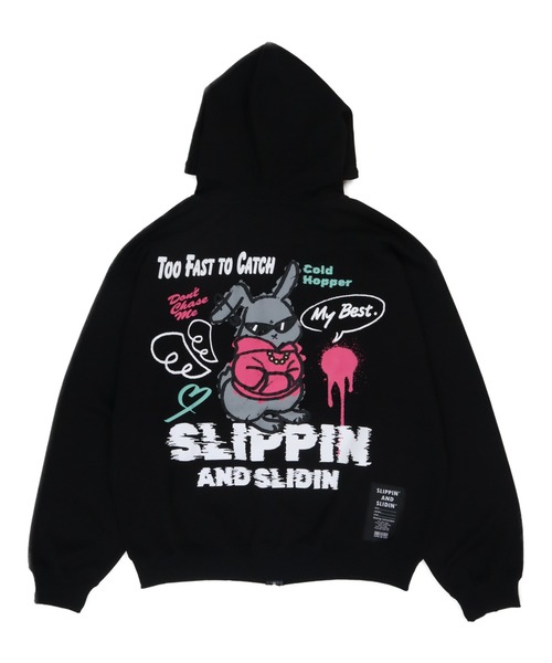 Ha-Li-C STORE(ハリックストア)の「ウサギ ラクガキジップパーカー(パーカー・メンズ・ピンク系その他/ライトグレー/ブラック・MEDIUM/LARGE/X-LARGE)」の1枚目の写真