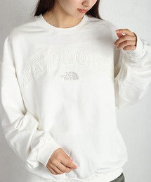 【韓国限定・日本未入荷】THE NORTH FACE EXPLORE SWEATSHIRTS / ノースフェイス エクスプロア スウェットシャツ アップリケ ロゴ刺繍 長袖トレーナー
