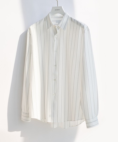 KANEMASA PHIL.(カネマサフィル)の「【KANEMASA PHIL.】46G Stripe Modest Shirt(シャツ/ブラウス・メンズ・ブラック/ホワイト/ブルー・L/M)」の2枚目の写真