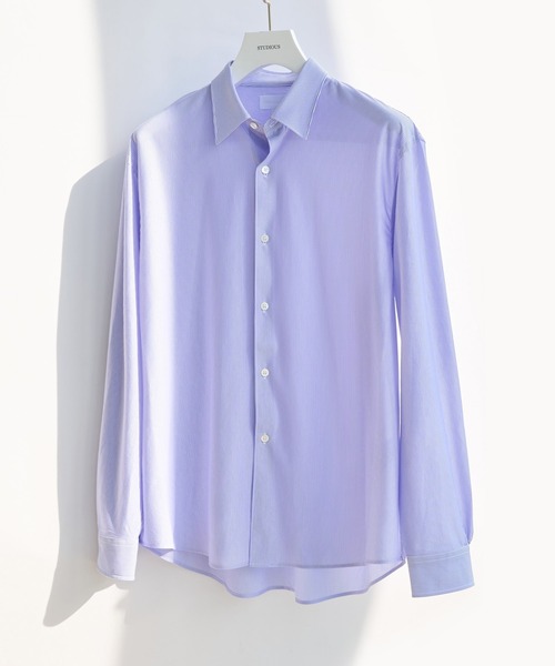 KANEMASA PHIL.(カネマサフィル)の「【KANEMASA PHIL.】46G Stripe Modest Shirt(シャツ/ブラウス・メンズ・ブラック/ホワイト/ブルー・L/M)」の1枚目の写真