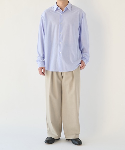 KANEMASA PHIL.(カネマサフィル)の「【KANEMASA PHIL.】46G Stripe Modest Shirt(シャツ/ブラウス・メンズ・ブラック/ホワイト/ブルー・L/M)」の5枚目の写真