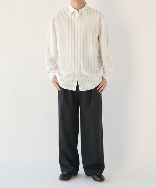 KANEMASA PHIL.(カネマサフィル)の「【KANEMASA PHIL.】46G Stripe Modest Shirt(シャツ/ブラウス・メンズ・ブラック/ホワイト/ブルー・L/M)」の16枚目の写真