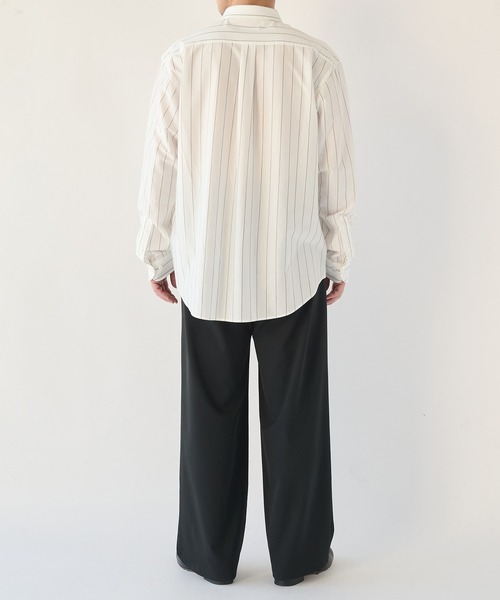KANEMASA PHIL.(カネマサフィル)の「【KANEMASA PHIL.】46G Stripe Modest Shirt(シャツ/ブラウス・メンズ・ブラック/ホワイト/ブルー・L/M)」の18枚目の写真