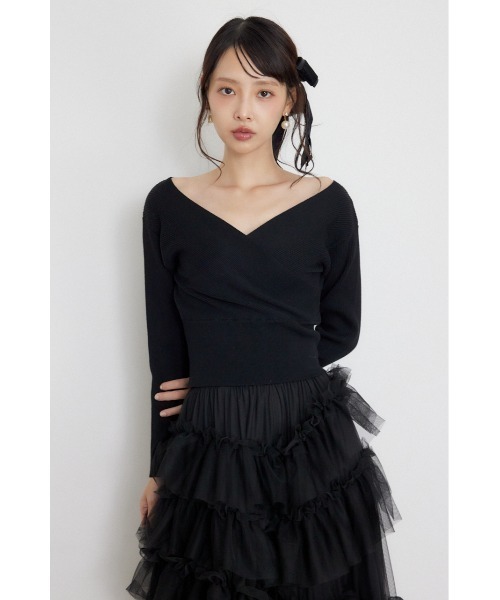 rienda(リエンダ)の「カシュクール2WAYウォッシャブルニットトップス 秋服 冬服(ニット/セーター・レディース・ブラウン/ブラック/ホワイト/ダークパープル・FREE)」の22枚目の写真