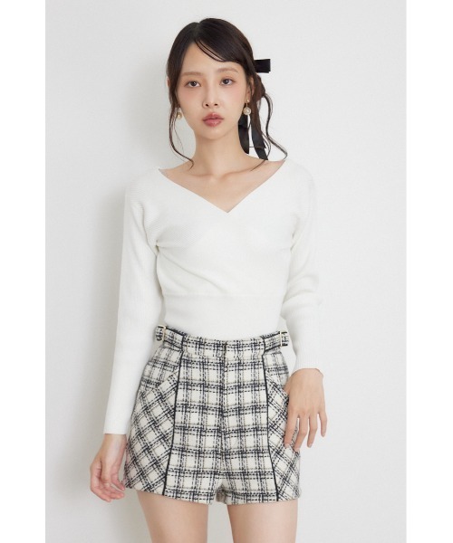 rienda(リエンダ)の「カシュクール2WAYウォッシャブルニットトップス 秋服 冬服(ニット/セーター・レディース・ブラウン/ブラック/ホワイト/ダークパープル・FREE)」の15枚目の写真