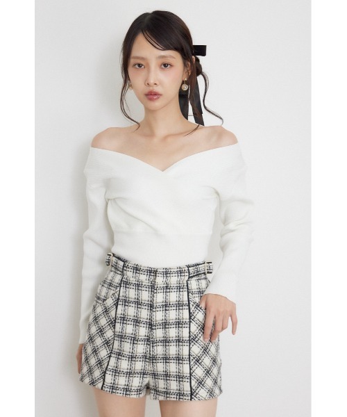 rienda(リエンダ)の「カシュクール2WAYウォッシャブルニットトップス 秋服 冬服(ニット/セーター・レディース・ブラウン/ブラック/ホワイト/ダークパープル・FREE)」の16枚目の写真