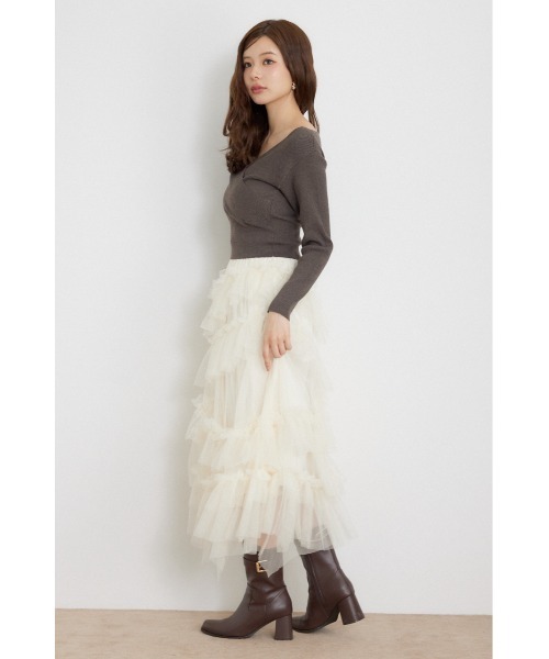 rienda(リエンダ)の「カシュクール2WAYウォッシャブルニットトップス 秋服 冬服(ニット/セーター・レディース・ブラウン/ブラック/ホワイト/ダークパープル・FREE)」の18枚目の写真