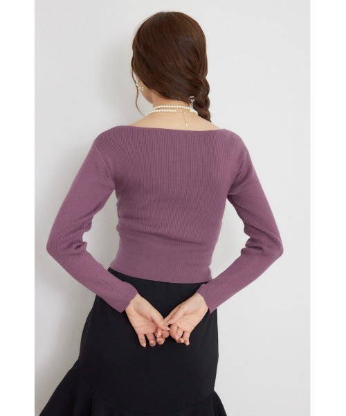 rienda(リエンダ)の「カシュクール2WAYウォッシャブルニットトップス 秋服 冬服(ニット/セーター・レディース・ブラウン/ブラック/ホワイト/ダークパープル・FREE)」の12枚目の写真