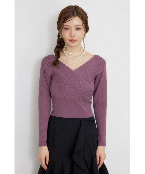 rienda(リエンダ)の「カシュクール2WAYウォッシャブルニットトップス 秋服 冬服(ニット/セーター・レディース・ブラウン/ブラック/ホワイト/ダークパープル・FREE)」の13枚目の写真