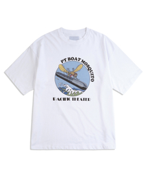 MUDSALT（マッドソルト）の「PT BOAT グラフィック半袖Tシャツホワイト（Tシャツ/カットソー）」