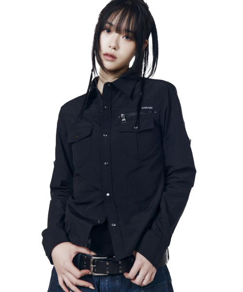 AAKAM（アーカム）の「Roll-Up Nylon Safari Shirts (Black)（シャツ/ブラウス・レディース・その他・1/2）」の5枚目の写真