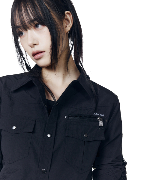 AAKAM（アーカム）の「Roll-Up Nylon Safari Shirts (Black)（シャツ/ブラウス・レディース・その他・1/2）」の6枚目の写真