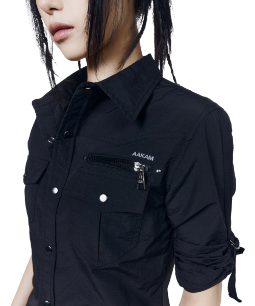AAKAM（アーカム）の「Roll-Up Nylon Safari Shirts (Black)（シャツ/ブラウス・レディース・その他・1/2）」の7枚目の写真