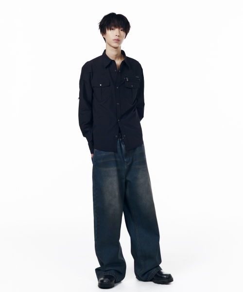 AAKAM（アーカム）の「Roll-Up Nylon Safari Shirts (Black)（シャツ/ブラウス・レディース・その他・1/2）」の8枚目の写真