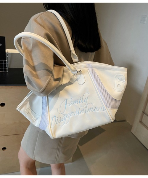 CHEER(チアー)の「【2WAY・レトロスポーティー】ナンバリング切替トートバッグ / 筆記体刺繍 2WAYショルダーバッグ(トートバッグ・レディース・レッド/アイボリー/ブラック・FREE)」の16枚目の写真