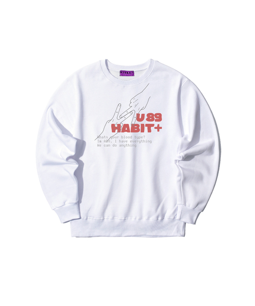 NUHABIT（ニューハビット）の「N/H TYPE89 オーバーサイズ 裏起毛 スウェット (GOM4-6NH1376)（スウェット・メンズ・ブラック/ホワイト/ネイビー/ライトグレー/チャコールグレー/アイボリー・MEDIUM/LARGE/X-LARGE）」の2枚目の写真