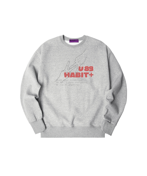 NUHABIT（ニューハビット）の「N/H TYPE89 オーバーサイズ 裏起毛 スウェット (GOM4-6NH1376)（スウェット・メンズ・ブラック/ホワイト/ネイビー/ライトグレー/チャコールグレー/アイボリー・MEDIUM/LARGE/X-LARGE）」の4枚目の写真