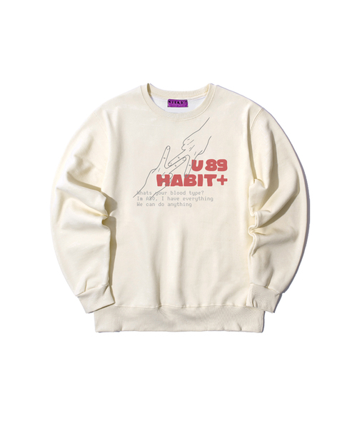 NUHABIT（ニューハビット）の「N/H TYPE89 オーバーサイズ 裏起毛 スウェット (GOM4-6NH1376)（スウェット・メンズ・ブラック/ホワイト/ネイビー/ライトグレー/チャコールグレー/アイボリー・MEDIUM/LARGE/X-LARGE）」の3枚目の写真