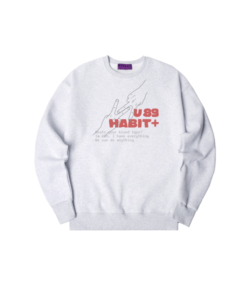 NUHABIT（ニューハビット）の「N/H TYPE89 オーバーサイズ 裏起毛 スウェット (GOM4-6NH1376)（スウェット・メンズ・ブラック/ホワイト/ネイビー/ライトグレー/チャコールグレー/アイボリー・MEDIUM/LARGE/X-LARGE）」の5枚目の写真