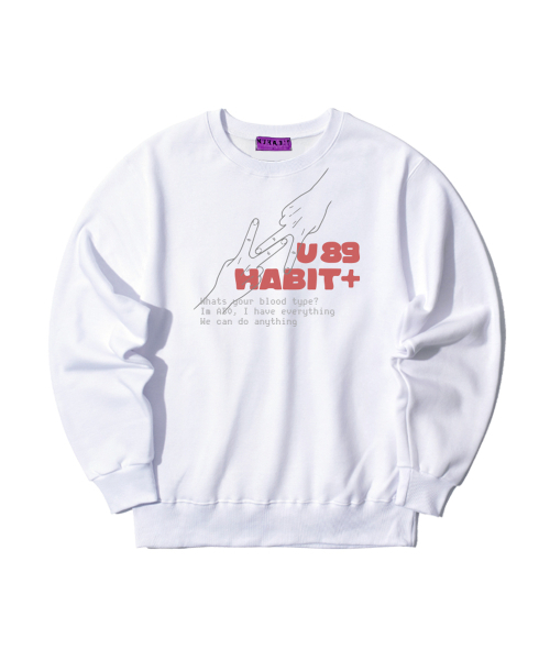 NUHABIT（ニューハビット）の「N/H TYPE89 オーバーサイズ 裏起毛 スウェット (GOM4-6NH1376)（スウェット・メンズ・ブラック/ホワイト/ネイビー/ライトグレー/チャコールグレー/アイボリー・MEDIUM/LARGE/X-LARGE）」の7枚目の写真