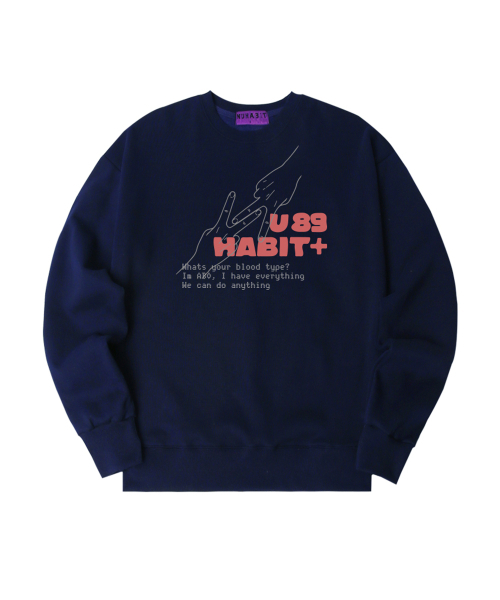 NUHABIT（ニューハビット）の「N/H TYPE89 オーバーサイズ 裏起毛 スウェット (GOM4-6NH1376)（スウェット・メンズ・ブラック/ホワイト/ネイビー/ライトグレー/チャコールグレー/アイボリー・MEDIUM/LARGE/X-LARGE）」の8枚目の写真