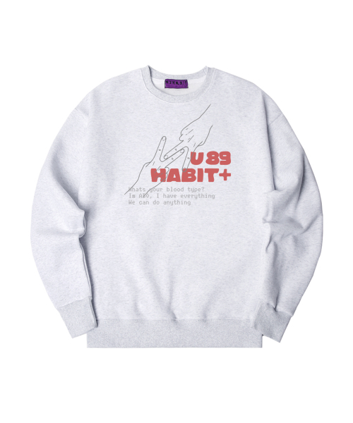 NUHABIT（ニューハビット）の「N/H TYPE89 オーバーサイズ 裏起毛 スウェット (GOM4-6NH1376)（スウェット・メンズ・ブラック/ホワイト/ネイビー/ライトグレー/チャコールグレー/アイボリー・MEDIUM/LARGE/X-LARGE）」の9枚目の写真