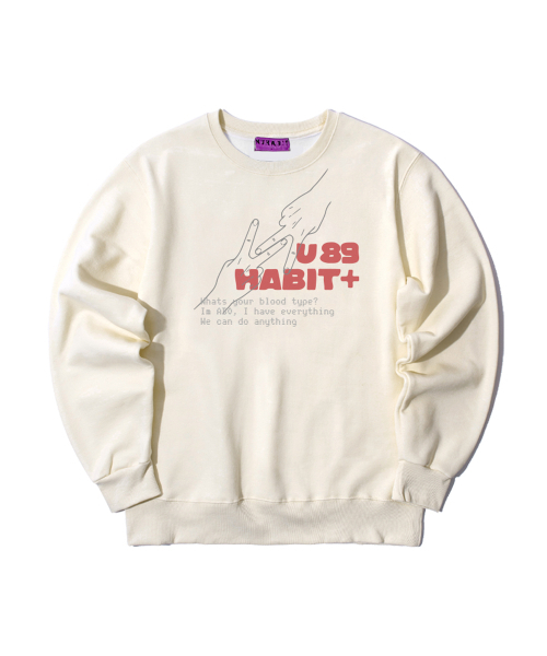 NUHABIT（ニューハビット）の「N/H TYPE89 オーバーサイズ 裏起毛 スウェット (GOM4-6NH1376)（スウェット・メンズ・ブラック/ホワイト/ネイビー/ライトグレー/チャコールグレー/アイボリー・MEDIUM/LARGE/X-LARGE）」の11枚目の写真