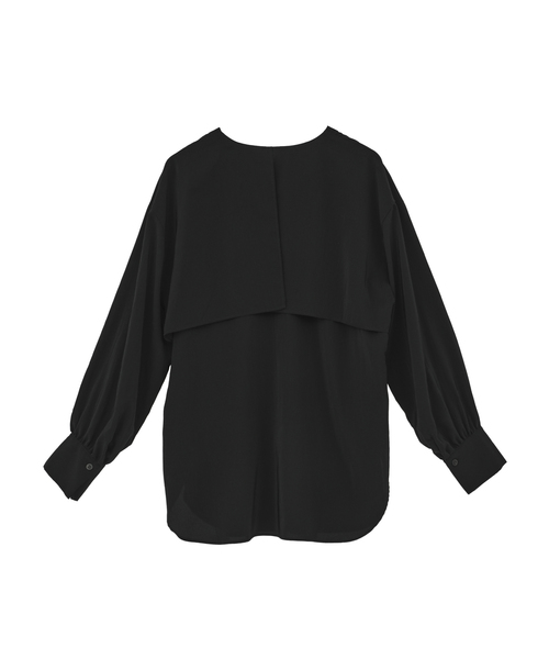 Liesse(リエス)の「バックフラップデザインブラウス(セットアップ可)(シャツ/ブラウス・レディース・ブラウン/ブラック・FREE)」の10枚目の写真